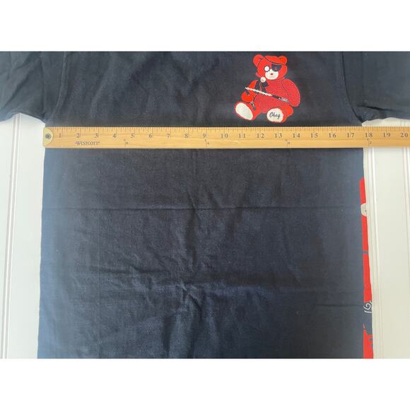 OBEY Shephard Ninja Teddy Bear T Shirt Red Rare Size Mens Small - Picture 5 of 6